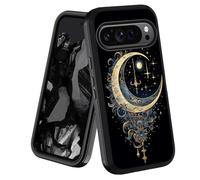 stmedazm Case for Google Pixel 10 Pro XL & Google Pixel 9 Pro XL, Military Grade Heavy Duty [3-Layer] Dustproof Shockproof Full-Body Protective Phone Case, Celestial Theme Stars with Crescent Moon