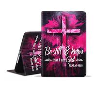 stmedazm Case for Samsung Galaxy Tab A11 Plus (2025) / A9 Plus (2023) 11 Inch, Premium PU Leather Folding Stand Cover with Auto Wake/Sleep - Holy Cross Quote Bible Verse Psalm 46:10