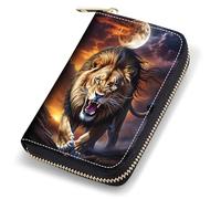 stmedazm Credit Card Holder Wallets for Women, RFID Blocking Small Leather Card Case Wallet with Zipper Accordion Wallets, Mexican Flag Mayan Aztec Totem, stm-Card Cases-194