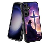 stmedazm for Samsung Galaxy S25 FE Case, Military Grade Heavy Duty [3-Layer] Dustproof Shockproof Full-Body Protective Case for Samsung Galaxy S25 FE 5G 6.7", Christian Jesus Cross