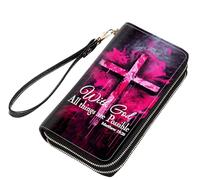 stmedazm Mexican Flag Mayan Aztec Totem Print Women Large Capacity PU Leather Double Zipper Wallet, Multifunctional Clutch Purse for Cash/Card/Coin/Smart Phone, stm-Women Double Zipper Wallet-165