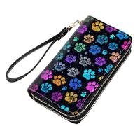 stmedazm Mexican Flag Mayan Aztec Totem Print Women Large Capacity PU Leather Double Zipper Wallet, Multifunctional Clutch Purse for Cash/Card/Coin/Smart Phone, stm-Women Double Zipper Wallet-191