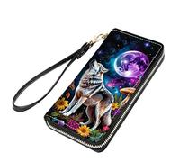 stmedazm Mexican Flag Mayan Aztec Totem Print Women Large Capacity PU Leather Zip Around Wallet, Multifunctional Clutch Purse for Cash/Card/Coin/Smart Phone, stm-women wallet-178