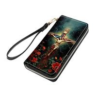 stmedazm Sakyamuni Buddha Print Women Large Capacity PU Leather Zip Around Wallet, Multifunctional Clutch Purse for Cash/Card/Coin/Smart Phone, stm-women wallet-214