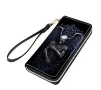 stmedazm Sakyamuni Buddha Print Women Large Capacity PU Leather Zip Around Wallet, Multifunctional Clutch Purse for Cash/Card/Coin/Smart Phone, stm-women wallet-227