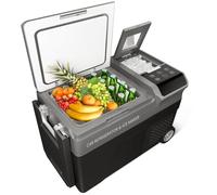 STMHOM - 12 Volt Car Refrigerator with Ice Machine, 40 Quarter Battery Usable Electric Cooler, Portable Refrigerator with DC and AC Power Cables