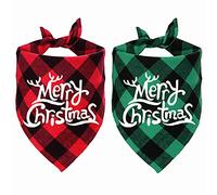 STMK 2 Pack Christmas Dog Bandanas, Holiday Dog Christmas Bandanas for Small Medium Large Dog Puppy (Small)