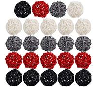 STMK 24 x 2 Inch Rattan Balls Decorations, Wicker Balls Decorative for Home Decor DIY Vase Bowl Filler Ornament Baby Room Nursery Decor Wedding Table Decoration (Black, Grey, Red, White)