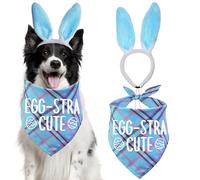 STMK Easter Dog Bunny Costumes, Easter Dog Outfits Bandanas Headbands for Small Medium Large Dogs