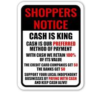 Stmoau Cash is King Sign Metal, Cash Only Sign for Business and Retail Store, No Credit Card Wall Decor
