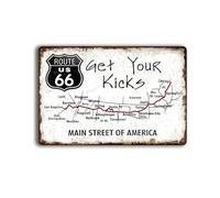 Stmoau Vintage Metal Signs Route 66 Map Car Room for Boys Garage Tin Signs Funny Wall Art Decor for Man Cave Bedroom