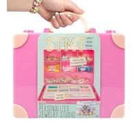 STMT Personalized Jewelry Studio, Create Over 50 Premium Pieces, Trendy Bracelet Making Kit, Includes Metal Bracelet Charms, Removable Beading Tray & Jewelry Making Supplies, Great Teen Girl Gifts