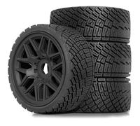 STMU 1/8 1/7 RC Rally Car Tires On Road Tyres OD 3.93'' 17mm Hex Nylon Wheels Rims Compatible with 1/7 1/8 Scale Racing Car KM WRC C3 ARRMA Felony Infraction Limitless RC On-Road Ca (Green)