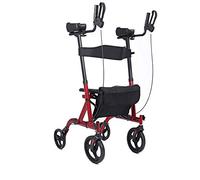 STNOP Fold Up Walking Frame Walkers,Walker For The Elderly And Handicapped Padded Armrest And Backrest, Tall Rolling Mobility Walking Aid With Basket Rollator Walker,