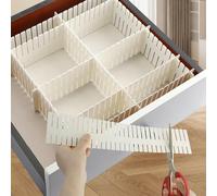 STNRST-IN 16 PCS Drawer Dividers Adjustable, 37x7cm Plastic White Drawer Organiser, Draw Dividers DIY Cut at Will for Socks Underwear Makeup Kitchen Utensils and Office Storage