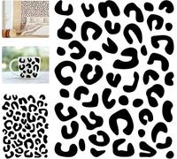 STNRST-IN 2PCS Vinyl Leopard Pattern Stickers, Animal Print Irregular Dots Transfer Sticker, Black Removable Creative Texture Art for Bedroom Living Room Door Car Windows Glass Coffee Cups
