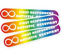 STNRST-IN 3PCS Autistic Occupant Car Stickers, Vinyl Small Autism Awareness Accessories, Weather Resistant Bumper Car Sign for Truck Van SUV Window Wall Cup Tumblers Laptop (Colorful)