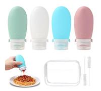 STNRST-IN 4 Pcs Silicone Condiment Squeeze Bottles, Leak Proof Sauce bottle