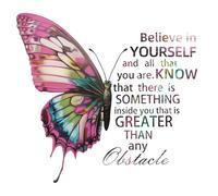 STNRST-IN Colorful Butterfly Wall Stickers, Inspirational Quotes Wall Decal