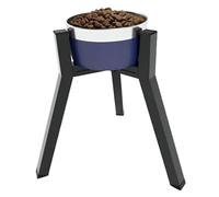 STNRST-IN Dog Bowl Stand, Metal Elevated Dog Bowl Holder for Medium & Large Dogs, Adjustable Width 7-10.6", Single Tall Raised Dog Food Water Feeder, Bowl Not Included (Black)