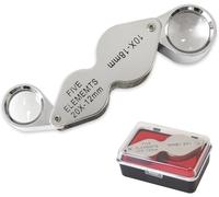 STNRST-IN Folding Pocket Jewelry Magnifying Glass 10X and 20X, Metal Illuminated Jewelry Loupe, Portable Pocket Magnifier for Jewellery Identification Scientific Document Newspaper Books Reading