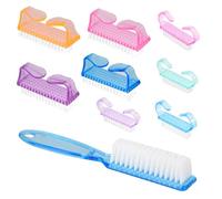 STNRST-IN Nail Brush for Cleaning, 9 PCS Handle Grip Nail Brush with Plastic Handle, Hand Fingernail Scrubber Cleaning Brushes Kit Pedicure Tools for Nails and Toes Women Men, Multicolor