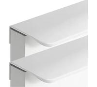 STNYANXD Cabinet Handles, Concealed Door Handles, Aluminum Alloy Cabinet Handle Invisible Door Knob Kitchen Handles Finger Edge Pull DrawerHandles Furniture Knobs White 2 Pieces(Hole Distance 96mm)
