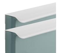 STNYANXD Cabinet Handles, Concealed Door Handles, Invisible Door Knob Aluminum Alloy Handles Wardrobe Kitchen Cupboard Cabinet White 2 Pieces(Hole Distance 256mm)