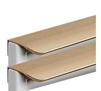 STNYANXD Cabinet Handles, Concealed Door Handles, Invisible Knob Wardrobe Kitchen Cupboard Finger Edge Pull Drawer Bronzed 2 Pieces(Hole Distance 128mm)