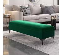 Sto Bench for Bedroom Blue High-De Foam Cush Entryway Seating Sto Solut 39.3in/100cm Perfect for Living Room & Bedroom Decor