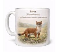 Stoat Mustela Erminea British Wildlife Illustration Ceramic Gift Mug