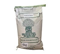 Stoate's Flour Stoneground Organic Coarse Wheat Bran Animal Feed, Fish Bait, Suitable for Mealworms (4kg)
