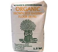 Stoates Stoneground Organic Brown (81%) Self Raising Cake Making Flour (1.5kg)