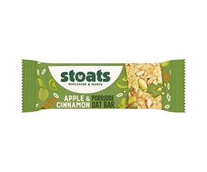 Stoats Apple and Cinnamon Porridge Oat Bars 50 g (Pack of 18)