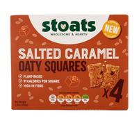 Stoats Salted Caramel Oaty Squares - Plant-Based, HFSS Compliant Snack Bars, Made with Scottish Oats and Salted Caramel Chunks, Individually Wrapped 25g Bars (Pack of 28)