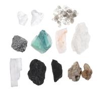 STOBAZA 1 Box Educational Rock and Mineral Identification Kit for Portable Geology Specimen Collection with Quartz Mica Fluorite Coal and More Science Exploration Set for Elementary