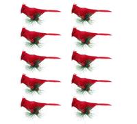 STOBAZA 10 Pack Artificial Red Cardinal Birds Clip On, Simulation Red Birds Ornaments for Christmas Tree Arts Craft Home Ornaments Garden Wedding Decoration