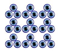STOBAZA 100pcs Blue Resin Evil Eye Beads with Easy-to-Attach Adhesive Backing, Half Round Shape for Party Decorations and Scrapbooking DIY Crafts