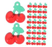 STOBAZA 100pcs Cherry Charms Cute Fruit Bead Charms Resin Beaded Pendant Beads for Earrings Bracelets Necklaces Jewelry Making Diy Crafts Red Hanging Resin Accessories