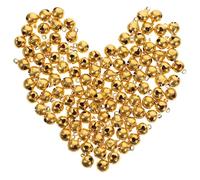 STOBAZA 100pcs Mini Open Bells Craft Jingle Charms DIY Bracelet Beads Gold Small Bells for Jewelry Making Christmas Halloween Decoration