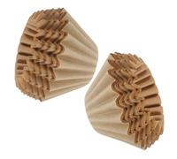 STOBAZA 100Pcs Wood Fiber Coffee Filter Papers for Drip Brewing Espresso Shape Portable Stackable Filters for Home Office Travel Smooth Texture and Oil-Removing
