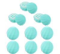 STOBAZA 10pcs Blue Sphere Lip Balm Containers Plastic Refillable Travel Lip Balm Storage Boxes Rounded Egg Shape Easy to Fill Holders
