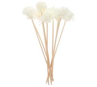 STOBAZA 10pcs Chrysanthemum Aroma Diffuser Reeds, White Natural Rattan Sticks, Essential Oil Diffuser Sticks with Flowers, Natural Fragrance for Home Decor