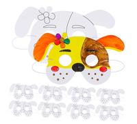 STOBAZA 10PCS DIY White Paper Dog Masks for Creative Blank Graffiti Drawing Craft Kit Sturdy Safe Material for Pretend Play Painting Artistic Development for Birthday Parties and Creative