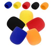 STOBAZA 10Pcs Microphone Windscreen Covers Thick Sponge Handheld Mic Sponge Cover for Ktv Karaoke Dj Stage Microphones Multi-color Red Orange Black Yellow Washable Noise Reduction