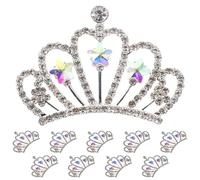 STOBAZA 10pcs Mini Rhinestone Crown Charms for Women DIY Crafts Flatback Crystal Crown Embellishments for Hair Accessories and Jewelry Charm Projects