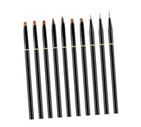 STOBAZA 10pcs Nail Art Drawing Pens with Fine Tips for DIY Manicure Reusable Black Metal Rod Design Compact Nail DIY Accessory for Home Salon
