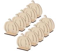 STOBAZA 10pcs Paintable Wooden Pumpkins for Decorating Table Settings and Small Spaces Unfinished Beige Wood Pumpkin Ornaments for Autumn Crafts and Rustic Fall Home Decor