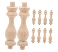 STOBAZA 10pcs Solid Wood Staircase Spindles Unfinished Carved Posts Roman Pillars Small Balusters for Furniture Crafts Home Decor DIY Woodworking Accessories