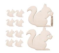 STOBAZA 10pcs Unfinished Squirrel Wooden Cutouts DIY Wood Shapes for Crafts String, Small Animal Wood Pieces for Fall Harvest and Thanksgiving Party Decorations